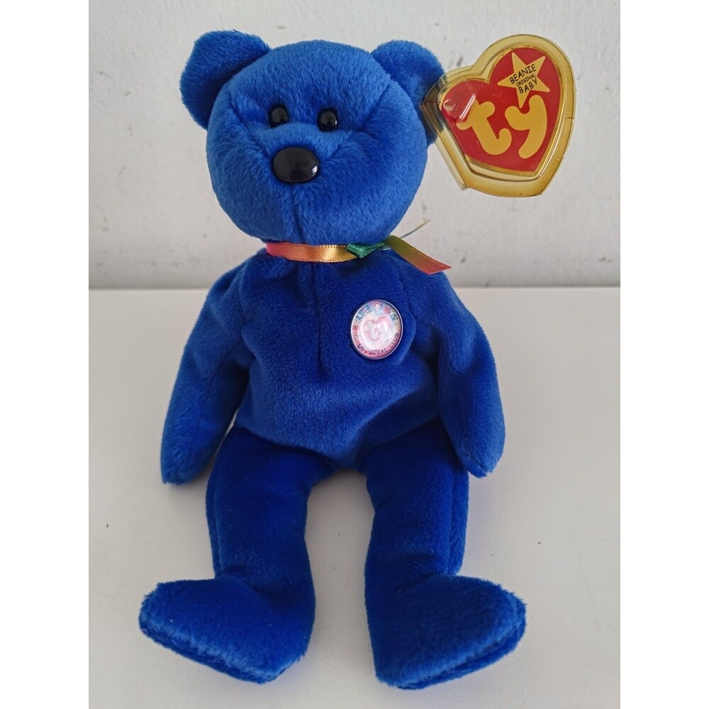 Ty Beanie Baby Clubby the Bear DOB July 7, 1998 ERRORS